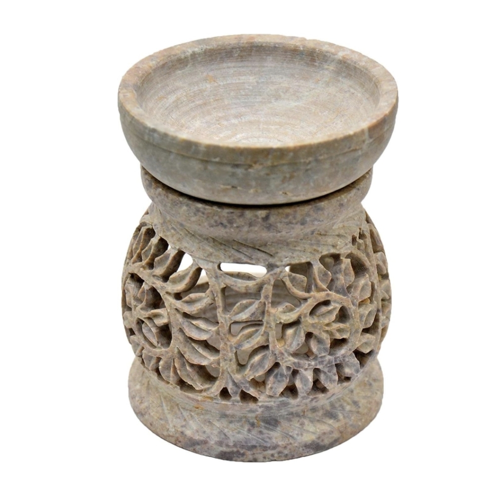 Elegant Handmade Tan Stone Carved Oil Diffuser